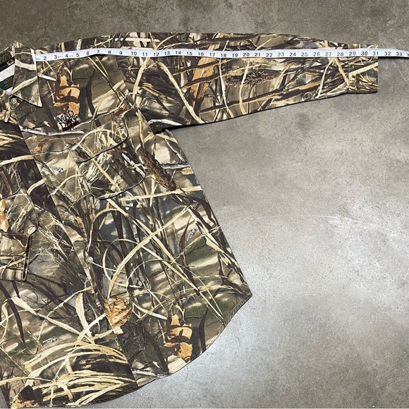 Vintage Advantage Camouflage Camo Button Up Shirt Hunting Grunge - Picture 7 of 8